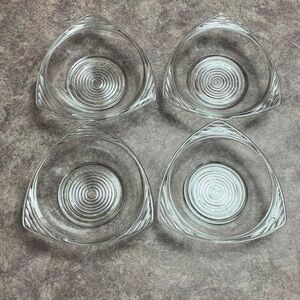 Vintage Anchor Hocking “Guitar Pick” Clear Glass Bowls Set